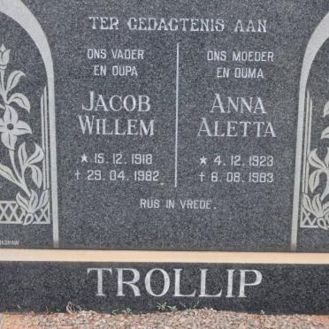 TROLLIP Jacob Willem 1918-1982 &amp; Anna Aletta 1923-1983