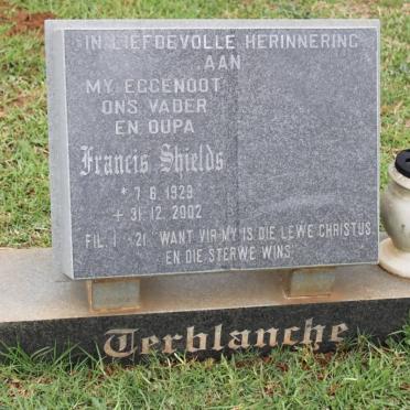 TERBLANCHE Francis Shields 1929-2002