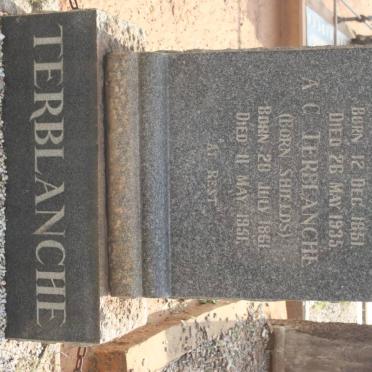 TERBLANCHE S.F. 1851-1935 &amp; A.C. SHIELDS 1861-1951