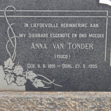 TONDER Anna, van nee HUGO 1891-1955