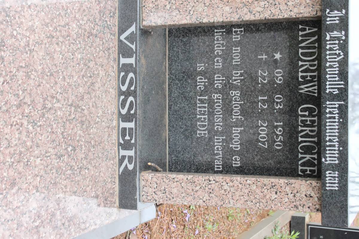 VISSER Andrew Gericke 1950-2007