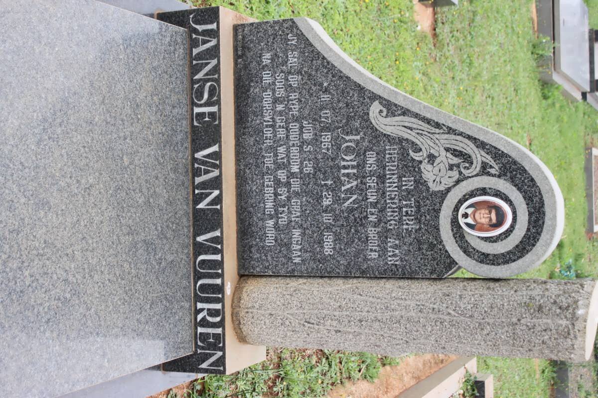 VUUREN Johan, Janse van 1967-1988