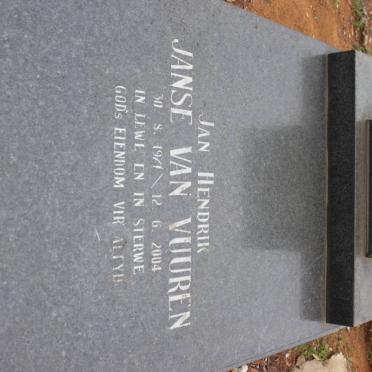 VUUREN J.H.G.D., Janse van 1947-1985 :: JANSE VAN VUUREN Jan Hendrik 1971-2004