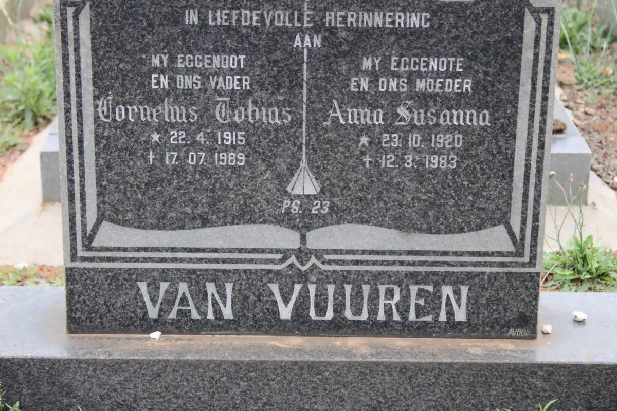 VUUREN Cornelius Tobias, van 1915-1989 &amp; Anna Susanna 1920-1983
