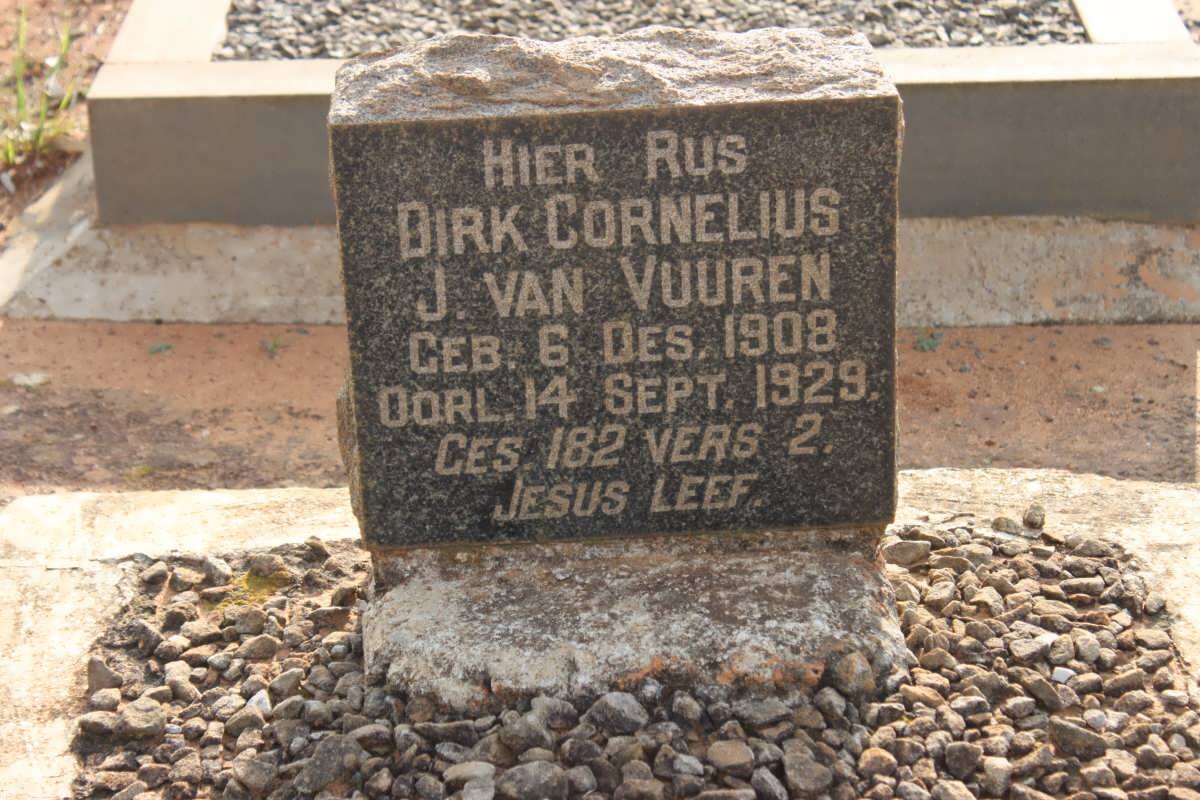 VUUREN Dirk Cornelius, J. van 1908-1929