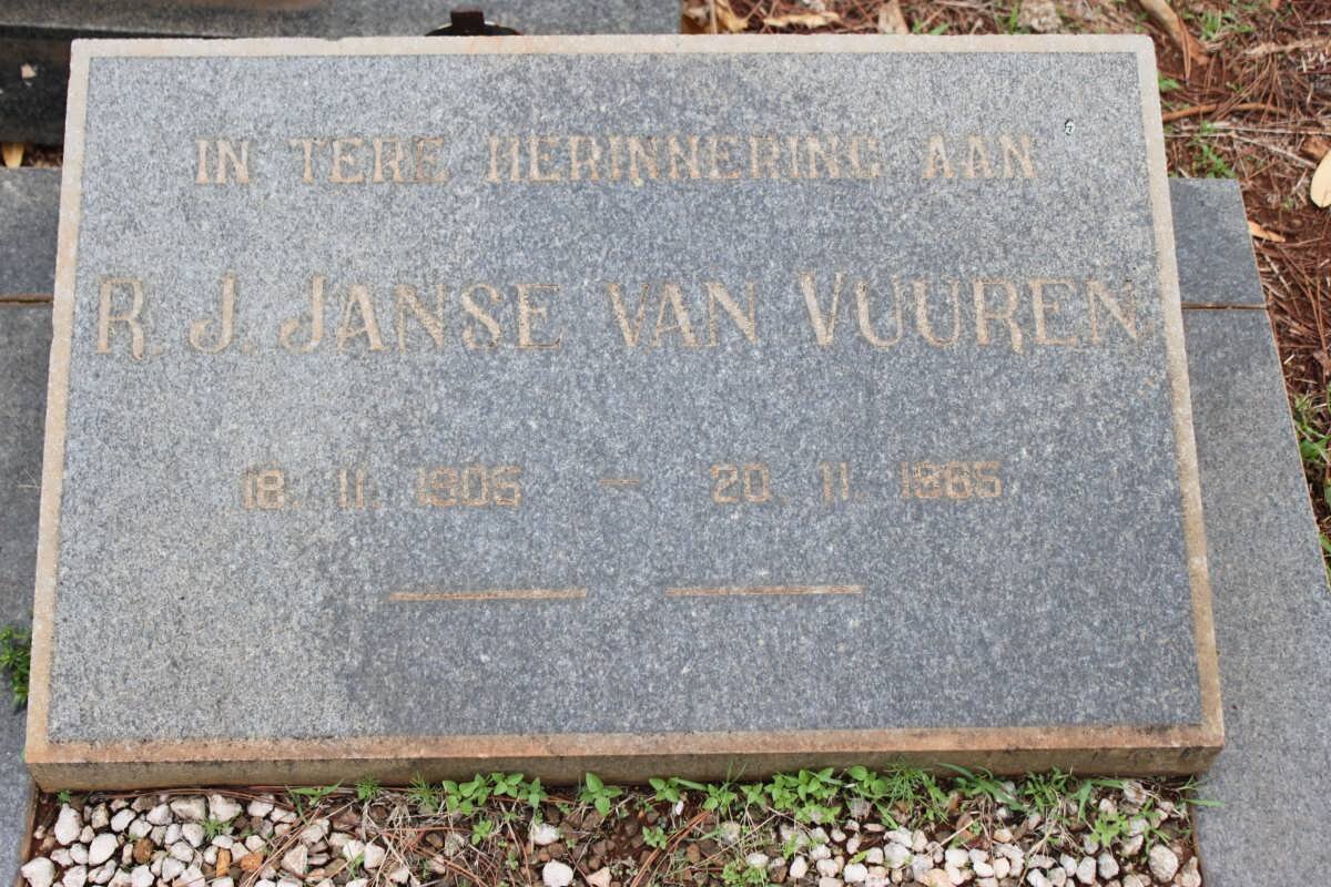 VUUREN R.J., Janse van 1905-1985
