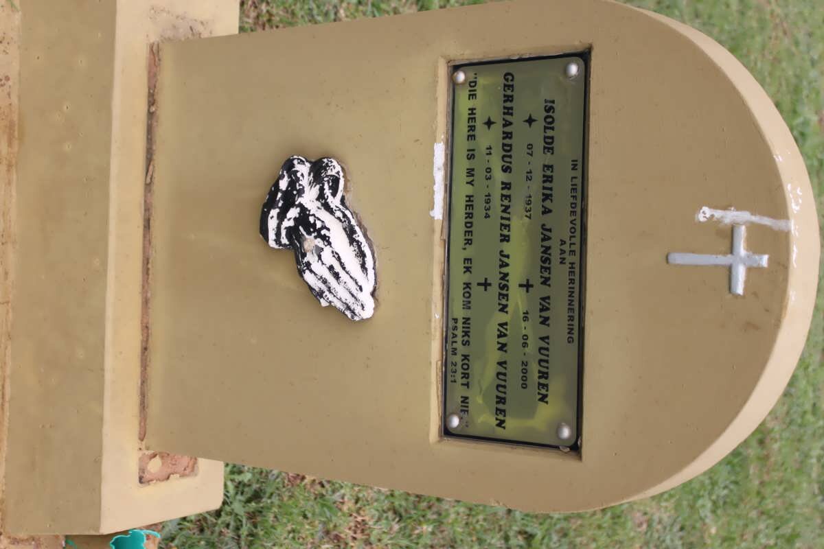 VUUREN Gerhardus Renier, Jansen van 1934- &amp; Isolde Erika 1937-2000