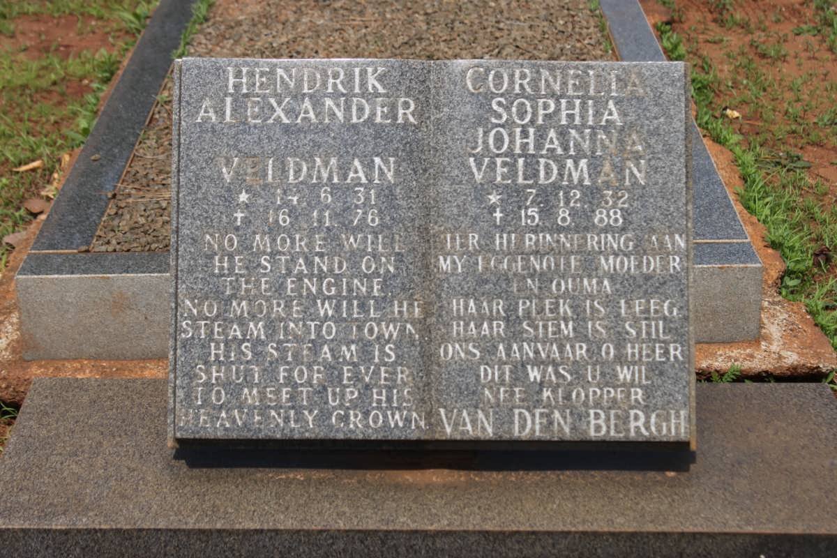VELDMAN Hendrik Alexander 1931-1976 &amp; Cornelia Sophia Johanna, previously VAN DEN BERG, nee KLOPPER 1932-1988