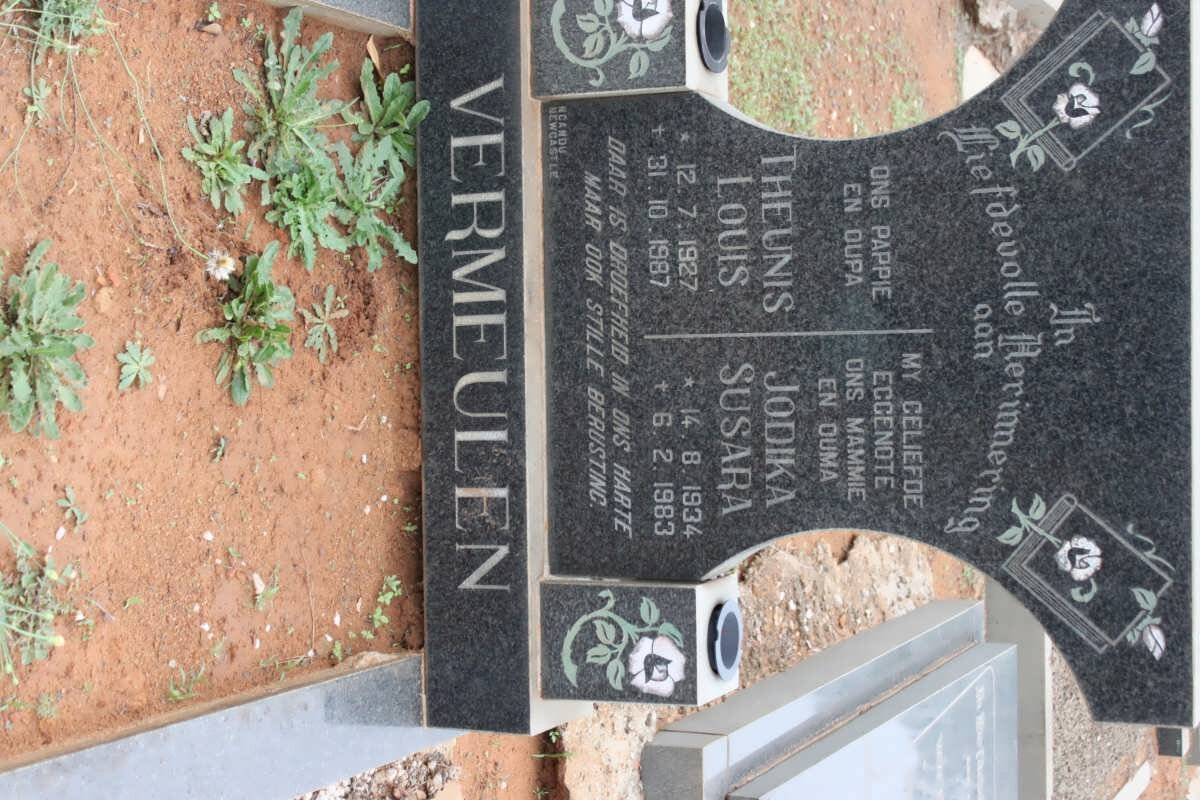 VERMEULEN Theunis Louis 1927-1987 &amp; Jodika Susara 1934-1983