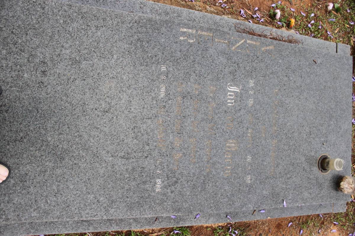 VENTER Jan 1911-2001 &amp; Maria 1911-1988