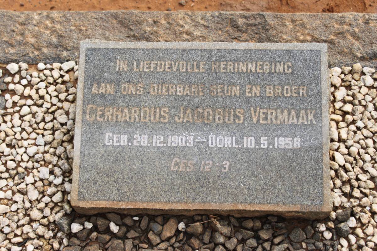 VERMAAK Gerhardus Jacobus 1903-1958