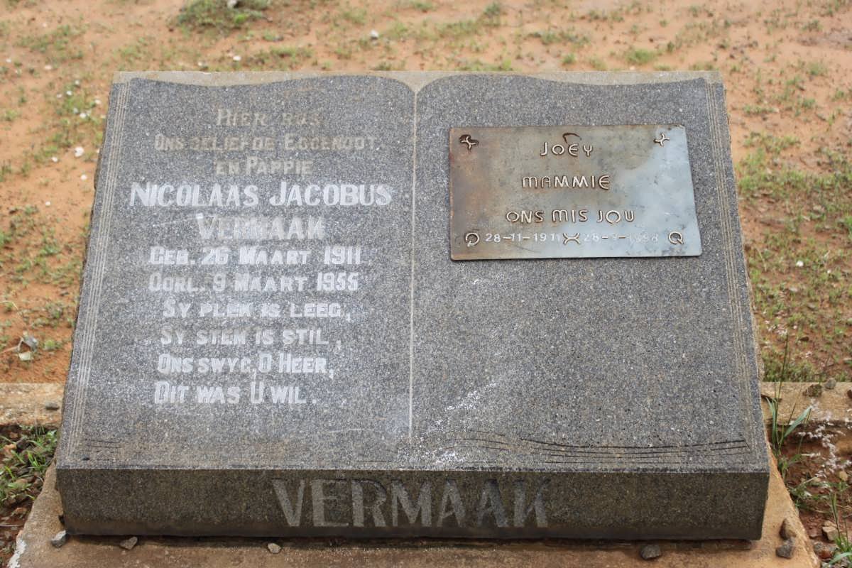 VERMAAK Nicolaas Jacobus 1911-1955 &amp; Joey 1911-19??