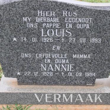 VERMAAK Louis 1926-1993 &amp; Nannie 1928-1994