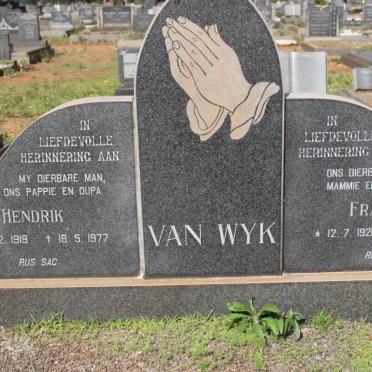 WYK Hendrik, van 1919-1977 &amp; Francina 1921-1995