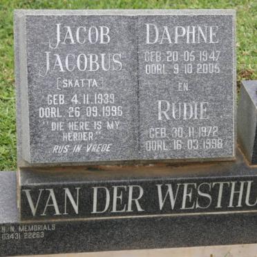 WESTHUIZEN Jacob Jacobus, van der 1939-1996 &amp; Daphne 1947-2005 :: VAN DER WESTHUIZEN Rudie 1972-1998