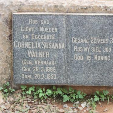 WALKER Cornelia Susanna nee VERMAAK 1886-1953