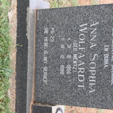 WOLFAARDT Anna Sophia nee MENTZ 1905-1990