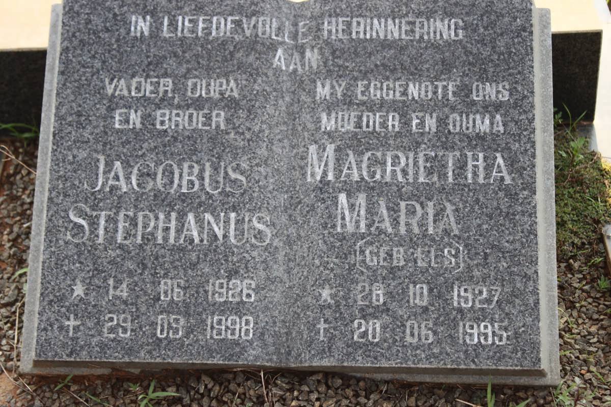 LOWRENS Jacobus Stephanus 1926-1998 &amp; Magrietha Maria ELS 1927-1995