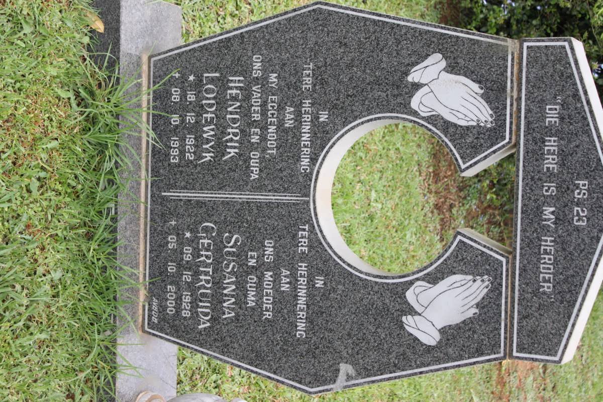 ? Hendrik Lodewyk 1922-1993 &amp; ? Susanna Gertruida 1928-2000