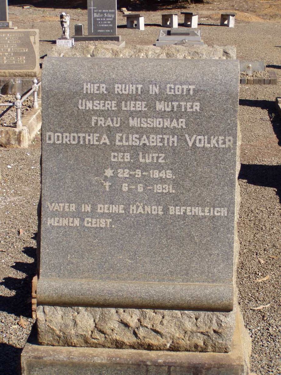VOLKER Dorothea Elisabeth nee LUTZ 1846-1931
