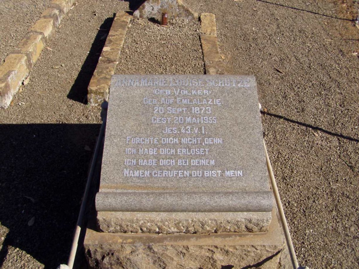 SCHUTZE Anna Marie Louise nee VOLKER 1873-1955