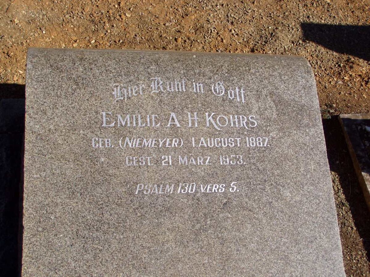KOHRS Emilie A.H. nee NIEMEYER 1887-1953