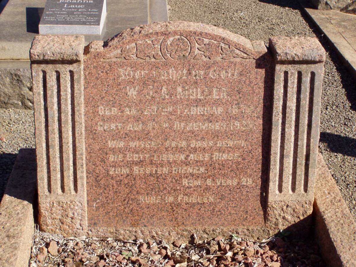 MULLER W.J.A. 187?-1937