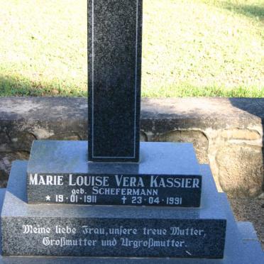KASSIER Marie Louise Vera nee SCHEFFERMANN 1911-1991