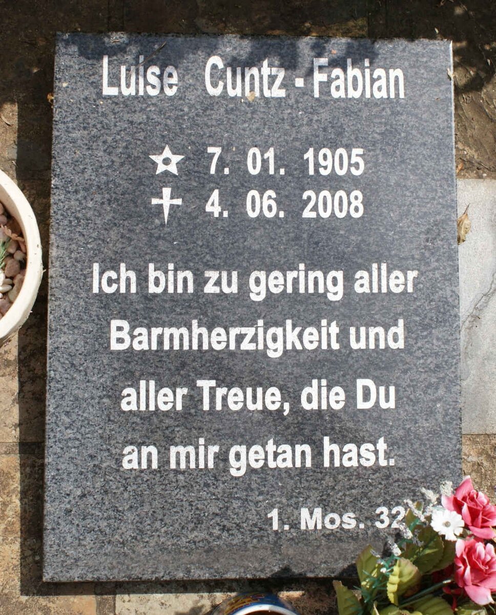 FABIAN Luise, CUNTZ 1905-2008