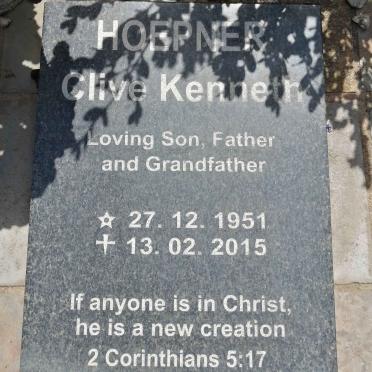 HOEPNER Clive Kenneth 1951-2015