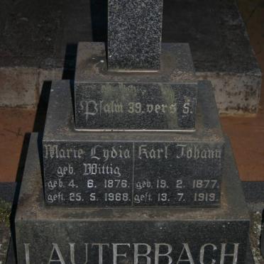 LAUTERBACH Karl Johann 1877-1919 &amp; Marie Lydia WITTIG 1876-1968