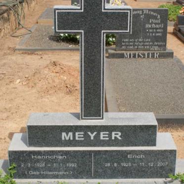 MEYER Erich 1925-2007 &amp; Hannchen HILLERMANN 1928-1992