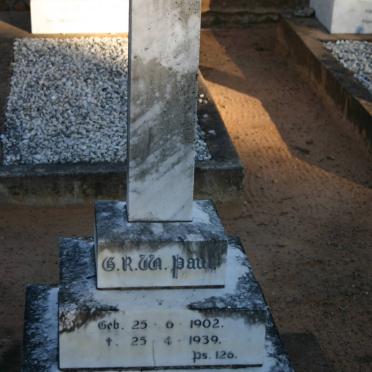 PAUL G.R.W. 1902-1939