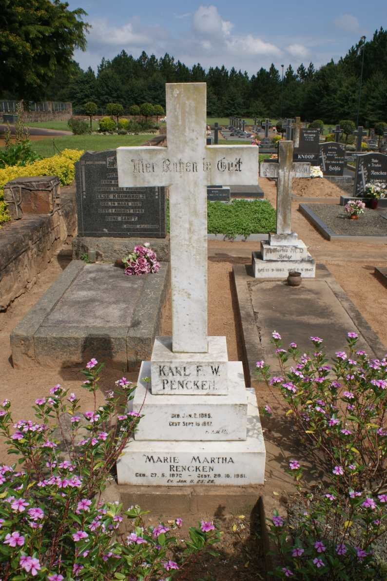 RENCKEN Karl F.W. 1865-1947 &amp; Marie Martha 1872-1951