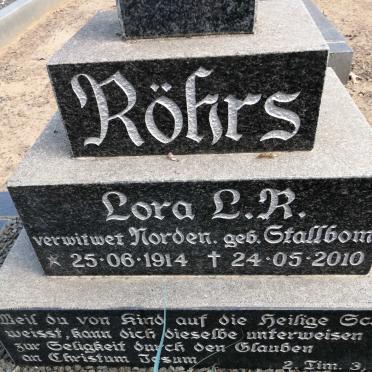 ROHRS Lora L.R nee STALLBOM 1914-2010