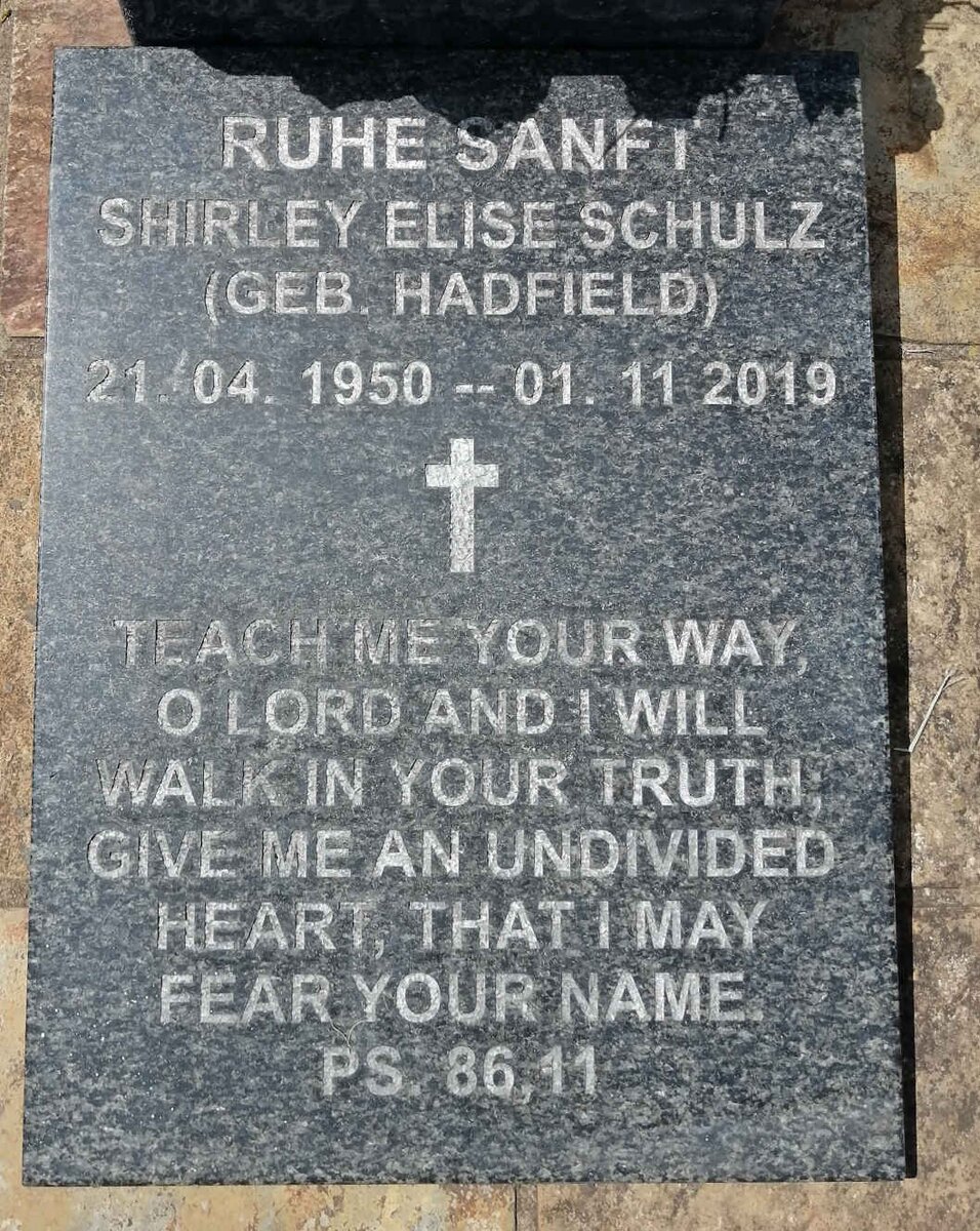 SCHULZ Shirley Elise nee HADFIELD 1950-2019