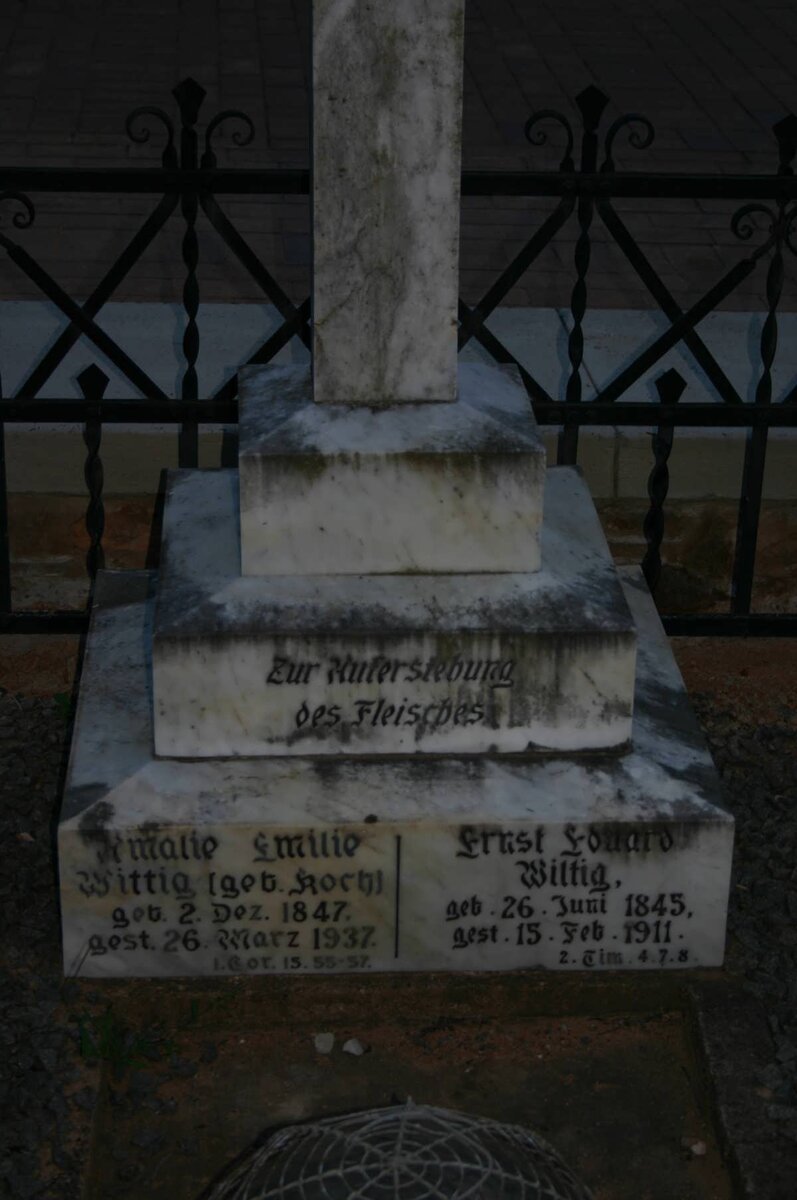 WITTIG Ernst Eduard 1845-1911 &amp; Amalie Emilie KOCH 1847-1937