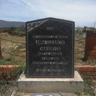 ROOYEN Anna Elizabeth nee LE GRANGE 1898-1941