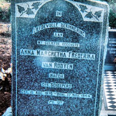 ROOYEN Anna Margretha Frederika, van nee SCHEEPERS 1870-1944