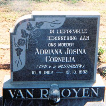 ROOYEN Adriana Josina Cornelia, van nee V.D. WESTHUIZEN 1902-1983