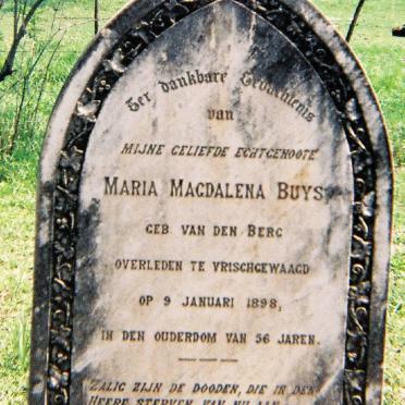 BUYS Maria Magdalena nee VAN DEN BERG -1898