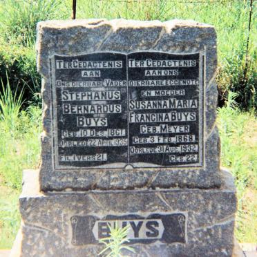 BUYS Stephanus Bernardus 1861-1935 &amp; Susanna Maria Francina MEYER 1868-1932