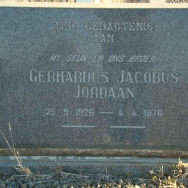 JORDAAN Gerhardus Jacobus 1926-1976