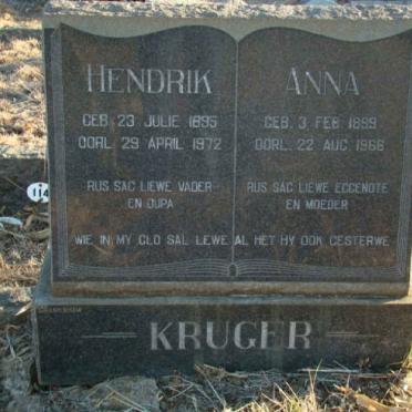 KRUGER Hendrik 1895-1972 &amp; Anna 1899-1966