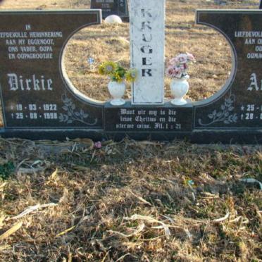 KRUGER Dirkie 1922-1998 &amp; Anna 1923-2005