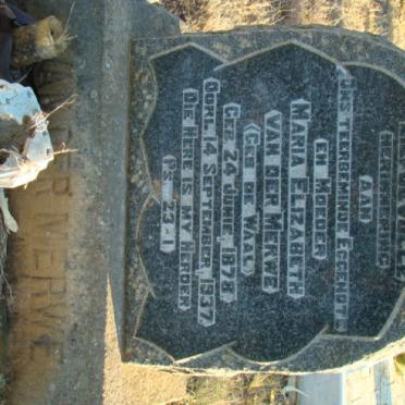 MERWE Maria Elizabeth, van der nee DE WAAL 1878-1937