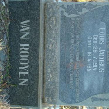 ROOYEN Louis Jacobus, van 1914-1951