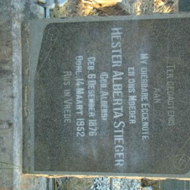 STIEGER Hester Alberta nee ALBERS 1876-1952