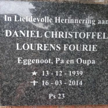 FOURIE Daniel Christoffel Lourens 1939-2014