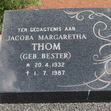 THOM Jacoba Margaretha nee BESTER 1932-1987